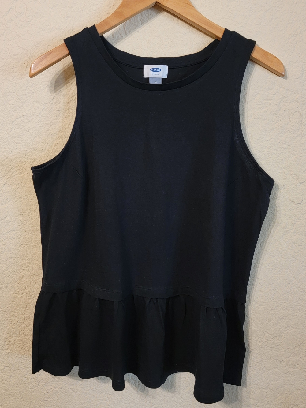 Old Navy Black Sleeveless Peplum Tank Sz M